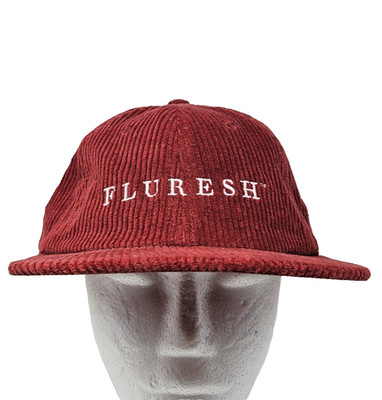 Fluresh Hat Cap Strap Back One Size Red Corduroy AS Colour Mens Embroidered
