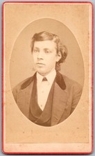 CDV Circa 1880s Handsome Young Man in Suit Unmarked