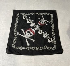 21"x21" JOLLY ROGER PIRATE Bandana Scarf cotton GENUINE Licensed made in USA NEW
