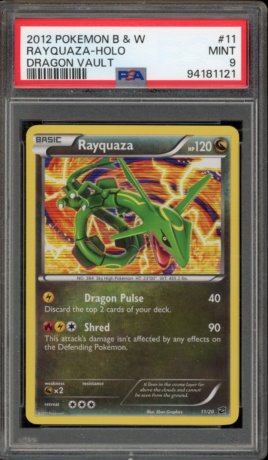 Pokemon Rayquaza Dragon Vault Holo #11 PSA 9 Mint
