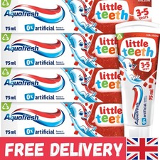 Aquafresh Little Teeth Toothpaste for Kids 4-Pack | Gentle Cavity Protection