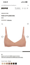 Skims Wireless Form Push Up Bra 34D