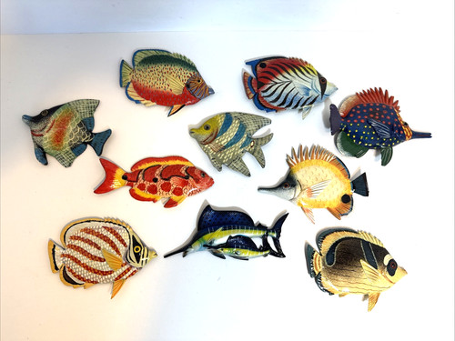 Lot of 10 Tropical Fish Refrigerator Magnets