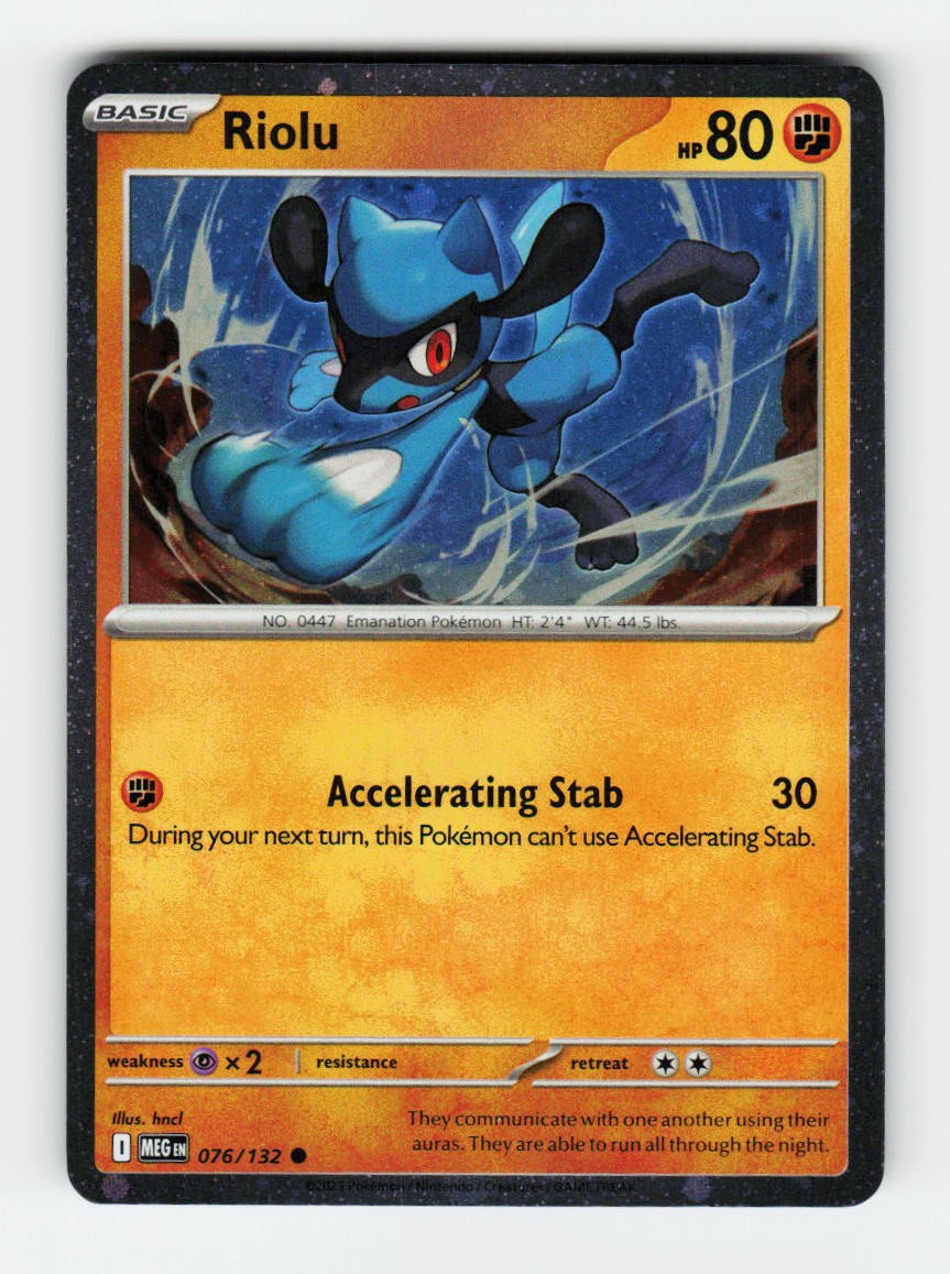 Riolu (Cosmos Holo) Miscellaneous Cards & Products 076/132 Pokemon Common Hol...