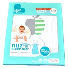 Love to Dream Nuzzlin Baby Sleep Bag Sack 4-12M White 0.2 TOG Stage 3 Extra Lite