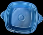 2013 Vintage Fiesta Lapis Blue Handled Square Tray Made By Homer Laughlin