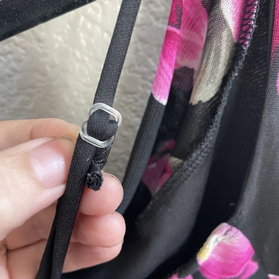 复古 Charlotte Russe 迷你懒人连衣裙女式 XS 黑色花卉 Y2K 童话领 — 第 3/4 张图片