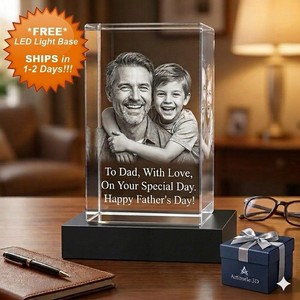Foto de cristal 3D personalizada regalo para mamá papá base de luz personalizada GRATIS