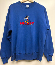 Vintage 90s Velva Sheen Disney Mickey Mouse Embroidered Blue Sweatshirt Adult L
