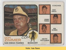 1973 Topps Don Zimmer Dave Garcia Johnny Podres Bob Skinner #12 READ 9av