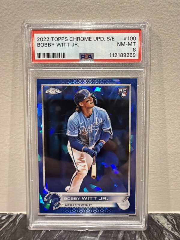 2022 Topps Chrome Update Sapphire Edition RC Bobby Witt Jr. #US100 PSA 8