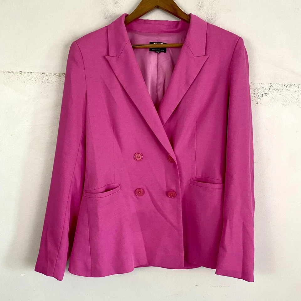 BARDOT Blazer Rosa Caliente Doble Botonadura Talla M Foto 2 de 4