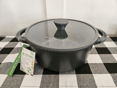 NEW! Masterclass Black Casserole 9.5'' Pan Cookware w/ Lid 4.5 QT White Speckled
