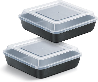 8X8 Inch Square Baking Pan with Lid Set, Nonstick Square Cake Pans Metal Bakewar