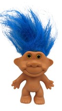 Vintage 4 Troll Doll Blue Hair Big Head