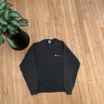 Vintage faded black/ grey champion spellout crewneck mens xl 24x28 no flaws