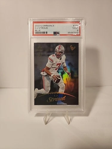 2023 Panini Luminance - Rookie C.J. Stroud #174 (RC) Blue #'d /150 PSA 9 Mint