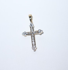14kt Yellow Gold and Diamond Adjustable Cross Pendant
