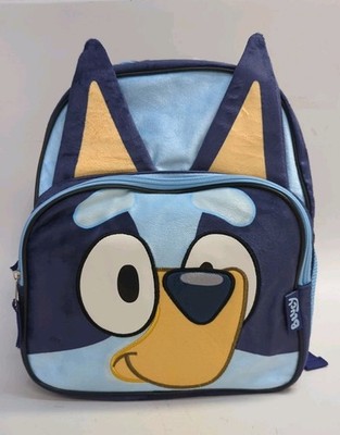 BLUEY 12'' Backpack For Boys Girls With 3D Plush Ears & Appliques Blue