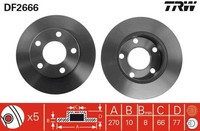 2X Bremsscheibe TRW DF2666 FüR Audi 4D8 200 100 4D2 C3 A8 D2 443 444 447 448 445