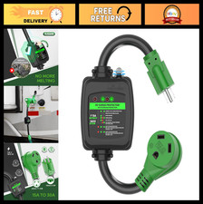 30 Amp RV Surge Protector Adapter Cord 110V with Overload Protection, 2ft ETL Li