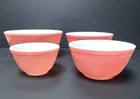 Pyrex Flamingo Pink Nesting Mixing Bowls Set Of 4 (401,402,403,404), Very Good