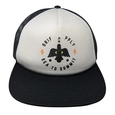 Drifpply Sea To Summit Snapback Trucker Hat Black One Size Adjustable Mesh Back