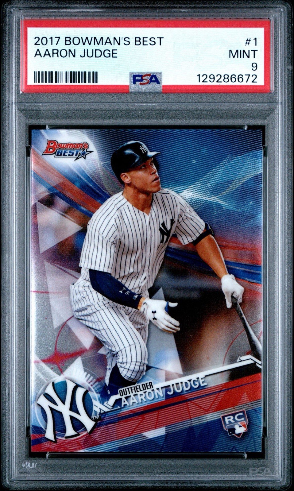 AARON JUDGE 2017 BOWMANS BEST #1 ROOKIE 🔥 PSA 9 MINT 📈 MVP 💣 ROOKIE CARD RC