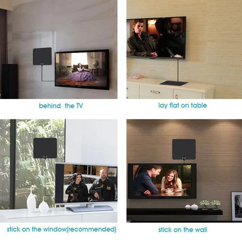 - Senza marca/Generico - - Antenna Tv Interno Potente Amplificata Digitale Terrestre Segnale Dvb-t2 4K HD - Miniatura 6