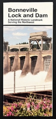 1997 Bonneville Lock Dam Oregon Washington Map Guide Vintage Travel Brochure