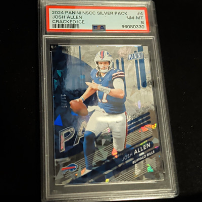 Panini 2024 National Convention Josh Allen #4 Cracked Ice Bills PSA 8