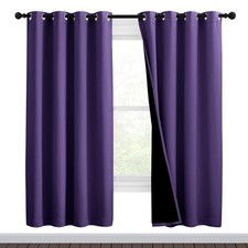 Blackout Curtains Thermal Insulated 37 W x 84 L Lilac Purple NICETOWN Full Shade