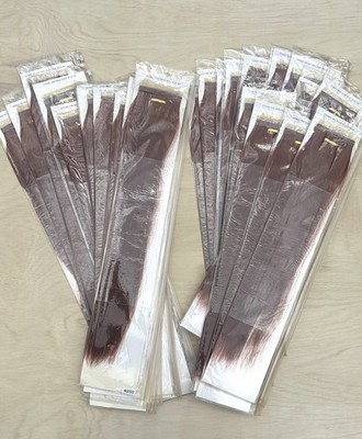 ALL 25 Pieces Yaki Copper Red 20 , 18 , 100% Human Hair Extensions #130