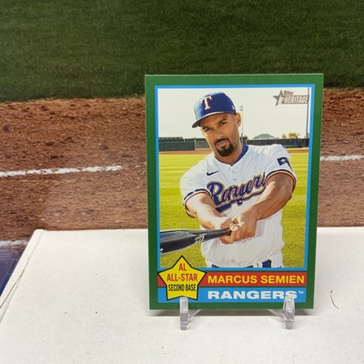 2025 Topps Heritage Green Border #400 Marcus Semien, Texas Rangers