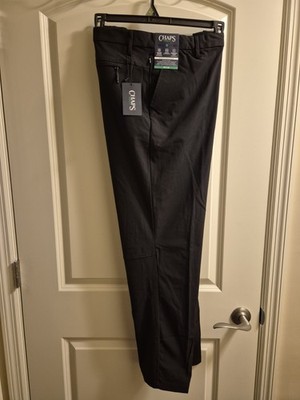 Chaps Golf Performance Chino Pants Black Onyx Slim Fit 40x30 Polyester