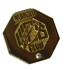 Worksite Club WCS Lapel Pinback Pin 1/20 10k Gold Filled Seed Pearl accent 2.7gr
