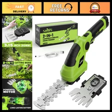 Cordless Hedge Trimmer & Grass Shears, 2-in-1 Lightweight 7.2V Garden Tool, Batt