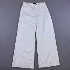 Lauren Ralph Lauren Women's Wide Leg Trouser Pants Ivory Size 6 Lined Y2K