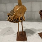Vintage Pair of 16” Burl Wood Folk Art Hand Carved Birds — photo 4