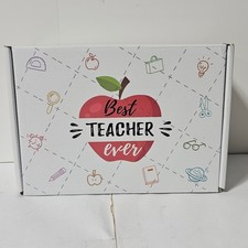 Teacher Appreciation Gift Set Tumbler Tote Bag Bookmark Best Teacher Ever Box