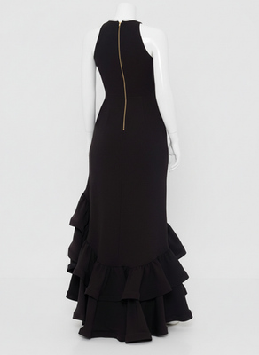 betsy and adam black ruffle dress Betsy & Adam Women's Ruched Slit Long-Sleeve Dress - Navy main image 0