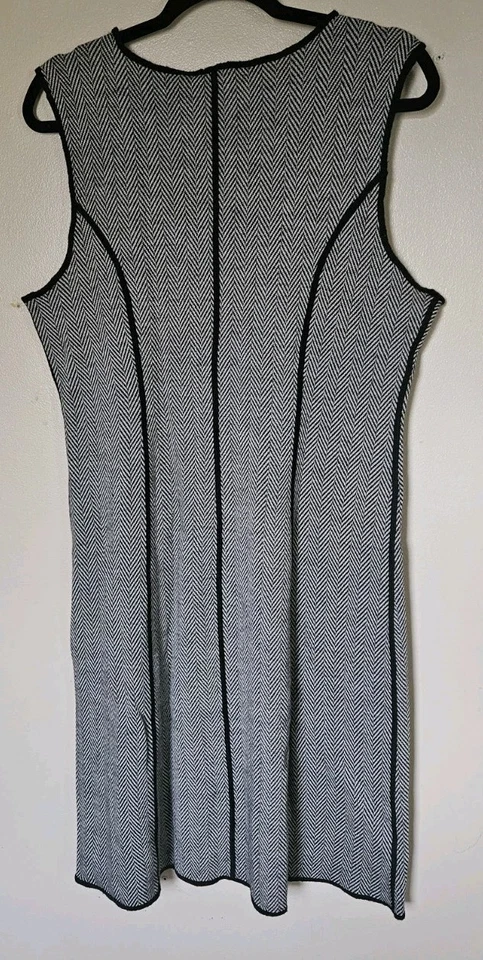 Vestido Suéter Andrea Jovine XL 100 % Lana Merino Sin Mangas Espiga Nuevo con Etiquetas Foto 2 de 4