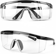 Image of Safety Glasses 2 Pcs Wraparound Safety Goggles Scratch Resistant 