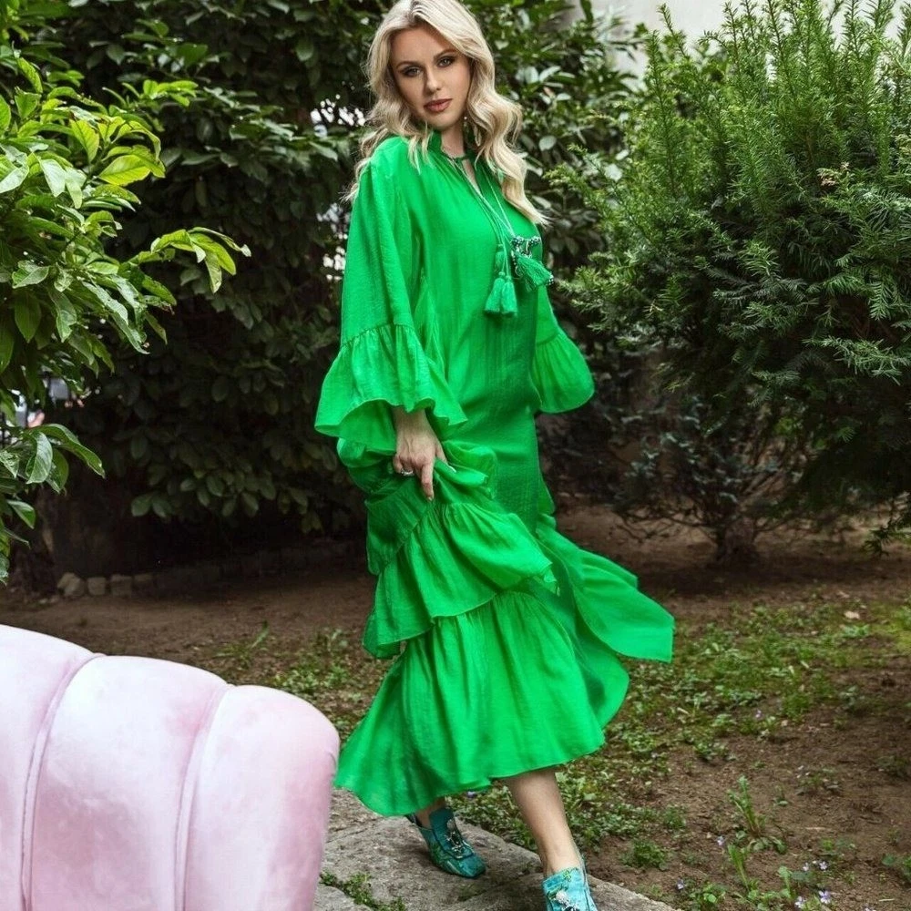 kurdish women dress Mermaid Emerald Kurdish Dress