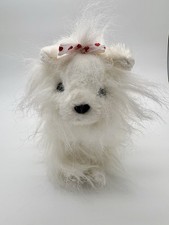 Ganz Webkinz Yorkie 8" Beanbag Plush No Code White Pink With Heart Bow