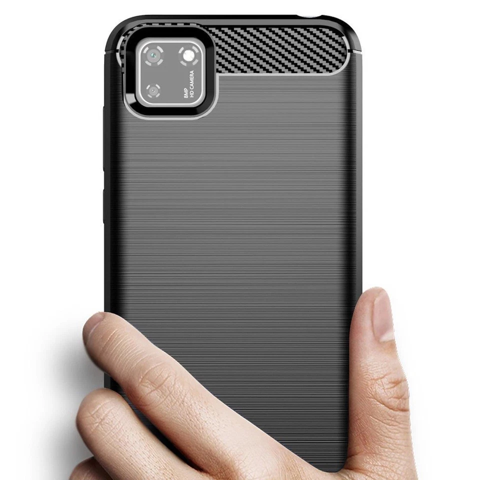 Schutzhülle für Huawei Y5P Case Carbon Optik Tasche TPU Silikon Handy Cover - Bild 2 von 4