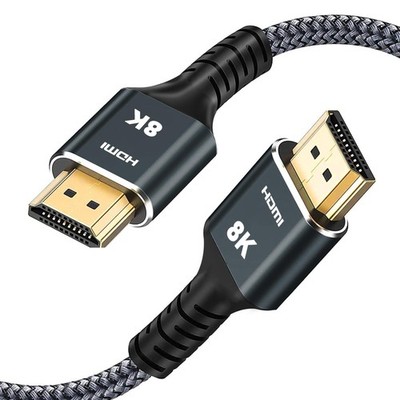 Ultra High Speed HDMI 2.1 Cable 6.6ft 48Gbps 8K@60Hz HDR10 Braided DTS:X PS5 