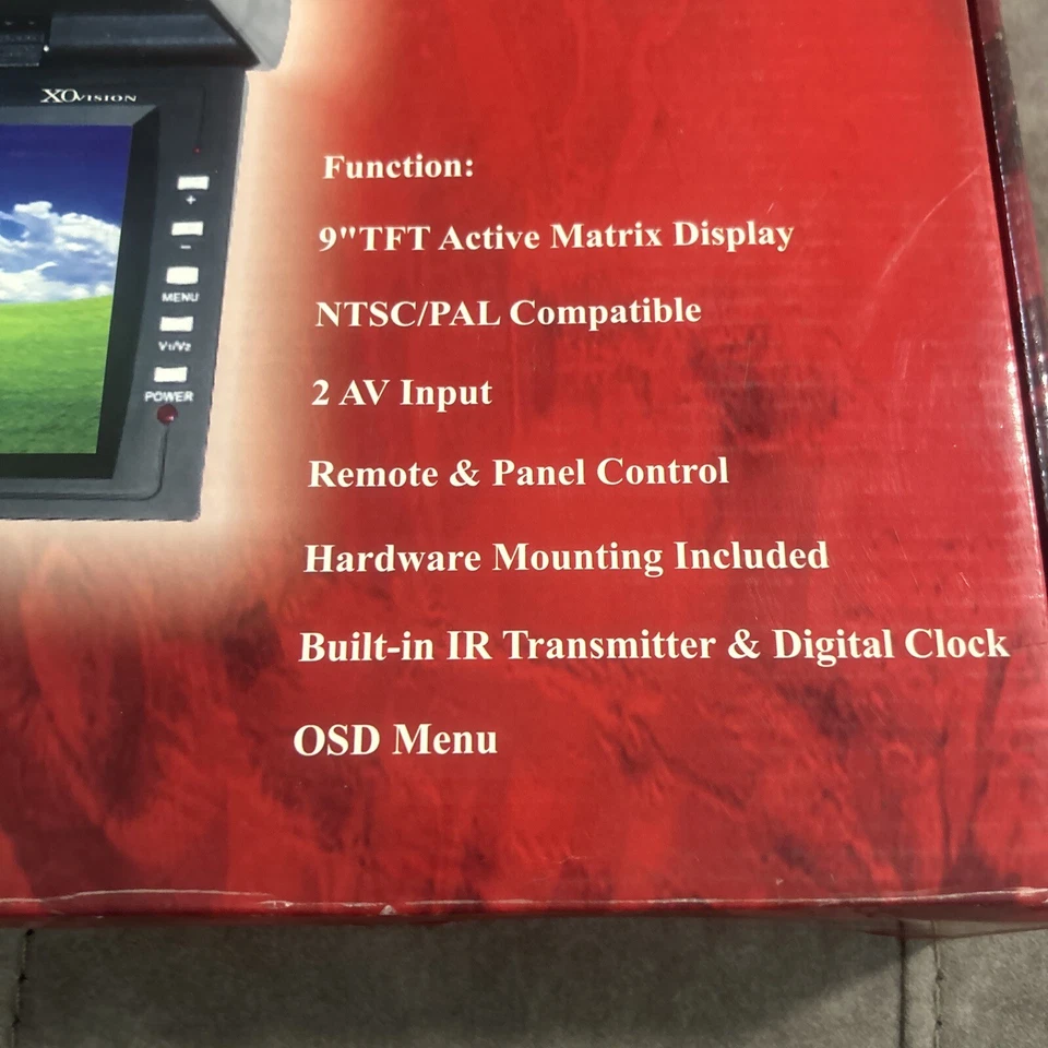 XO Vision GX9933 9 Inch W Screen Overhead Monitor Black Roof Mounted LCD NO HRDW - Image 3 of 4