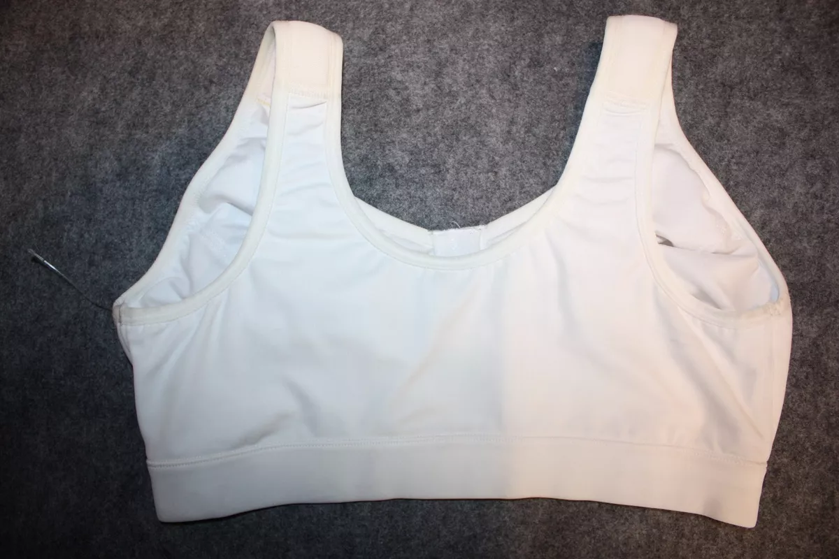 Cacique Sport Lane Bryant Womens White Front Close Sports Bra