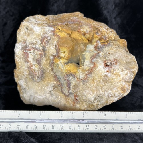 5-3/4” Unique Red Blue Botryoidal Chalcedony Agate Crystal Quartz Rough Lapidary - Picture 4 of 9